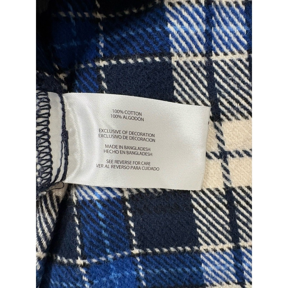 Orvis Classic Collection Mens Plaid Flannel Shirt Button Up M Blue Black White - Picture 9 of 10